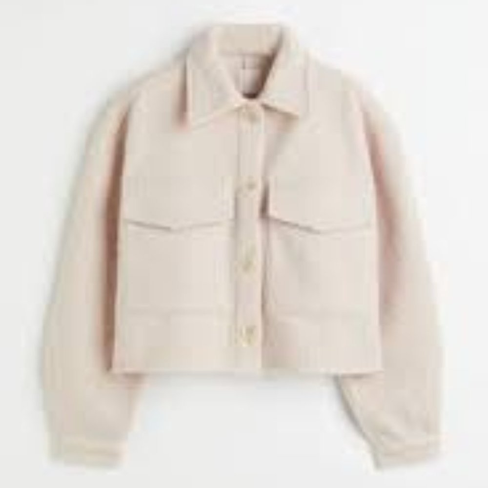HM Cropped Faux Sherling Jacket